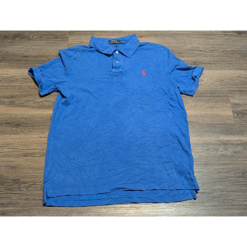 Polo Ralph Lauren Mens Classic Fit Short Sleeve Pique Polo Shirt Blue‎ Large Red